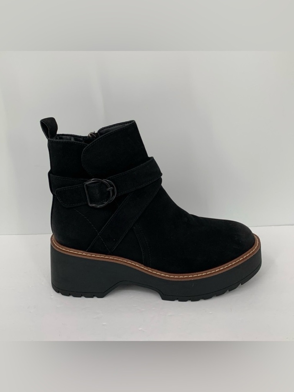Blondo Giovanni waterproof ankle boots chunky lug black nubuck leather new 8.5